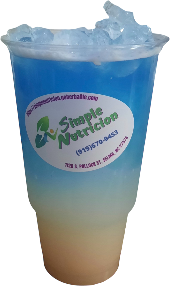 Bebida energizante azul tropical