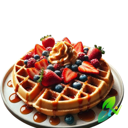 Wafle proteico con fresas